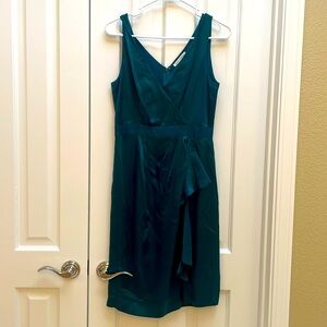 Banana Republic teal silk dress